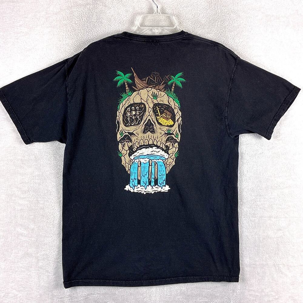 Cove USA Tshirt Mens L Black Skull Island Beach Summer Skate Surf Outdoors SoCal